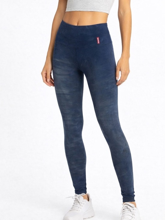Hard Tail Pants - Hard Tail Navy Blue Leggings with Red Logo